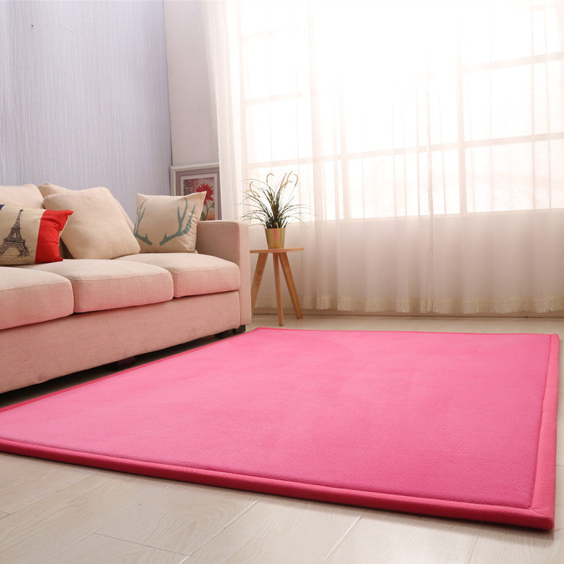 Thick Children's Coral Fleece Rug Tatami Mat for Bedroom and Living Room, Baby Crawling Mat, Window Seat Pad