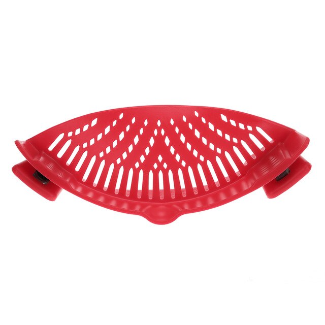 Silicone Kitchen Strainer Clip Pan Drain Rack Bowl Funnel Rice Pasta Vegetable Washing Colander Draining Excess Liquid Univers