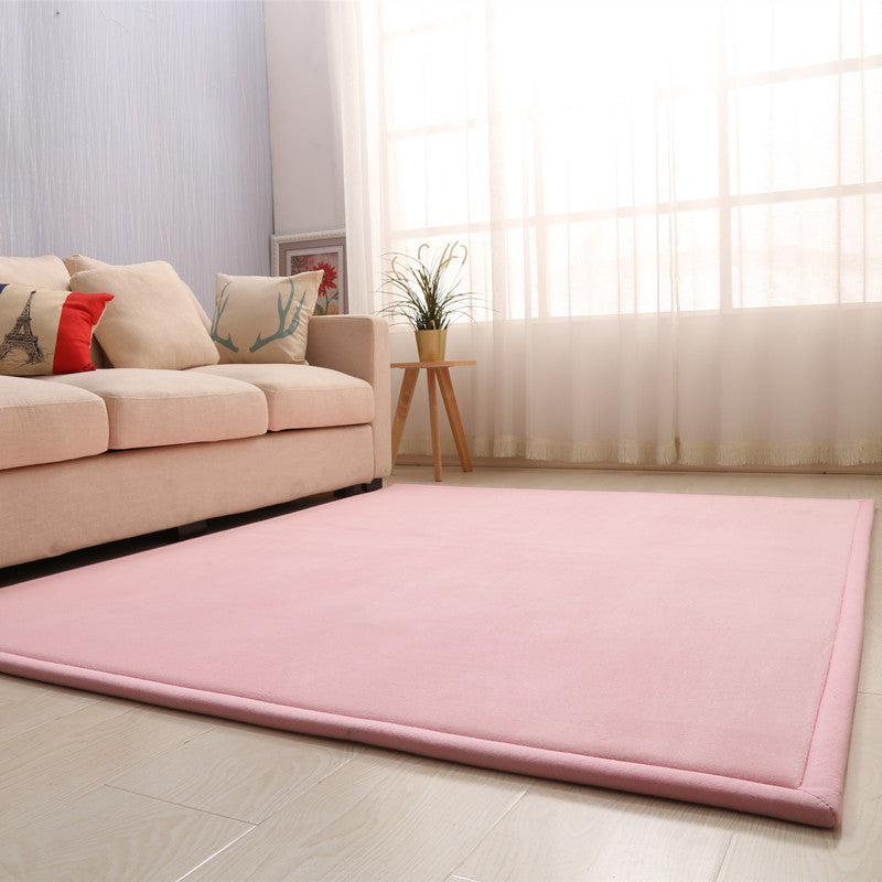 Thick Children's Coral Fleece Rug Tatami Mat for Bedroom and Living Room, Baby Crawling Mat, Window Seat Pad