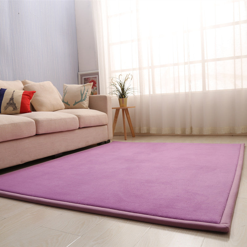 Thick Children's Coral Fleece Rug Tatami Mat for Bedroom and Living Room, Baby Crawling Mat, Window Seat Pad