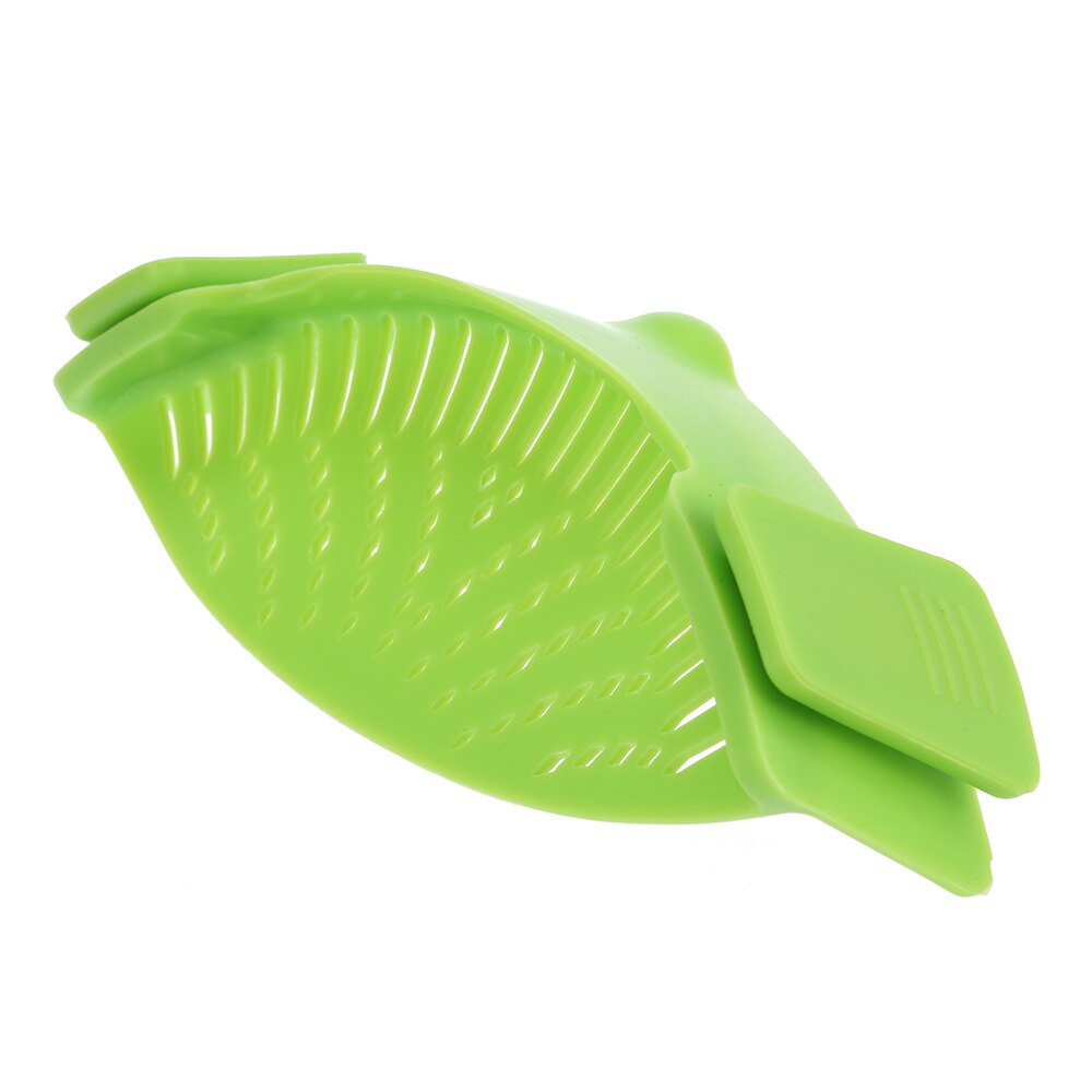 Silicone Kitchen Strainer Clip Pan Drain Rack Bowl Funnel Rice Pasta Vegetable Washing Colander Draining Excess Liquid Univers