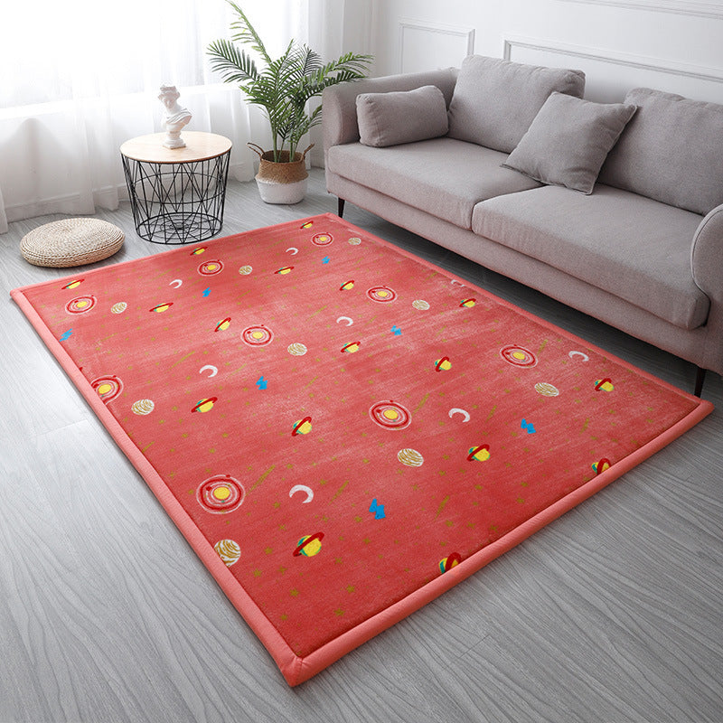 Thick Children's Coral Fleece Rug Tatami Mat for Bedroom and Living Room, Baby Crawling Mat, Window Seat Pad