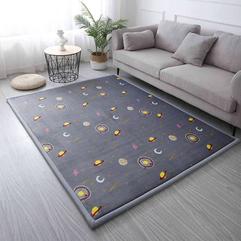 Thick Children's Coral Fleece Rug Tatami Mat for Bedroom and Living Room, Baby Crawling Mat, Window Seat Pad