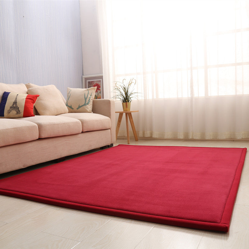 Thick Children's Coral Fleece Rug Tatami Mat for Bedroom and Living Room, Baby Crawling Mat, Window Seat Pad