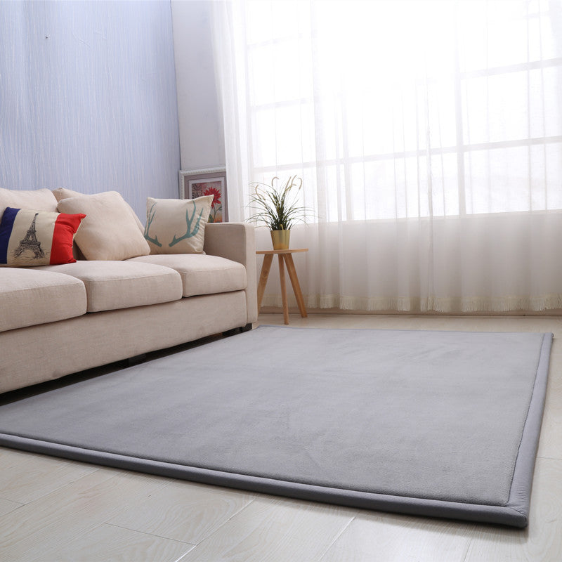 Thick Children's Coral Fleece Rug Tatami Mat for Bedroom and Living Room, Baby Crawling Mat, Window Seat Pad