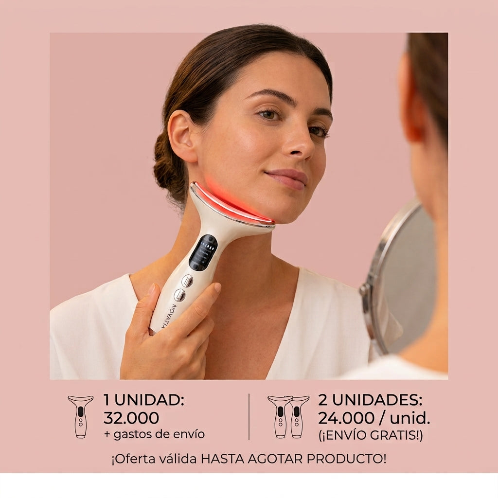 Masajeador Facial con Luz Roja y Vibración