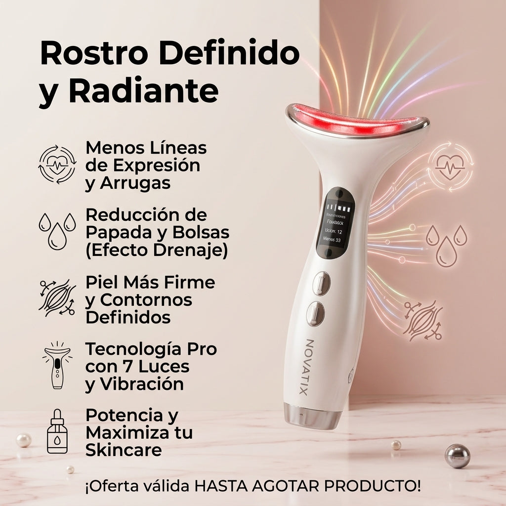 Masajeador Facial con Luz Roja y Vibración